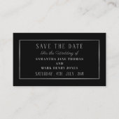 Modern en stijlvol, zwart en zilver, sparen de Dat Informatiekaartje (Voorkant)