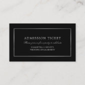 Modern en stijlvol, zwart en zilver, toelatingstic informatiekaartje (Voorkant)