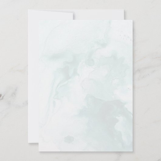 Modern en trendy blauw Roos bruiloft Kaart (Achterkant)