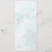 Modern en trendy blauw Roos bruiloft Menu (Achterkant)