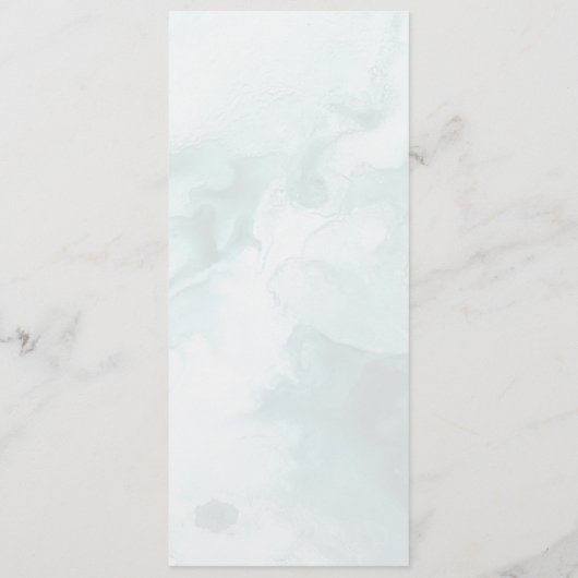 Modern en trendy blauw Roos bruiloft Menu (Achterkant)