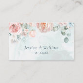 Modern en trendy blauw Roos bruiloft Plaatskaartje (Achterkant)