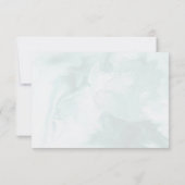 Modern en trendy blauw Roos bruiloft RSVP Kaartje (Achterkant)