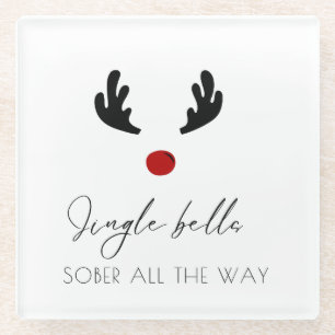 Modern en Trendy: Jingle Bells Sober All The Way Glazen Onderzetter