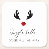 Modern en Trendy: Jingle Bells Sober All The Way Kartonnen Onderzetters (Voorkant)