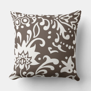 Modern en Trendy Swirly Abstract Flowers Patroon Kussen