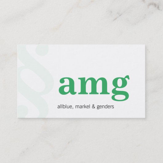 Modern en wissen met groen visitekaartje (Achterkant)
