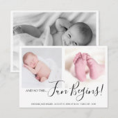 Modern en zo begint de vun met pasgeboren Baby Aankondiging (Voorkant / Achterkant)