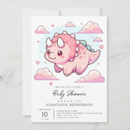 Modern Enchanted Dinosaur Baby shower Kaart