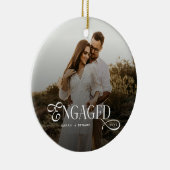 Modern Engaged Chic Couples Photo Gifts Keramisch Ornament (Rechts)