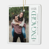 Modern Engaged Couples Photo Mr & Mrs Keramisch Ornament (Links)