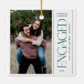 Modern Engaged Couples Photo Mr & Mrs Keramisch Ornament (Achterkant)
