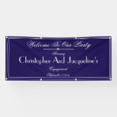 Modern Engagement Party Custom Names Chic Welkom Spandoek (Horizontaal)