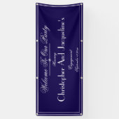 Modern Engagement Party Custom Names Chic Welkom Spandoek (Verticaal)