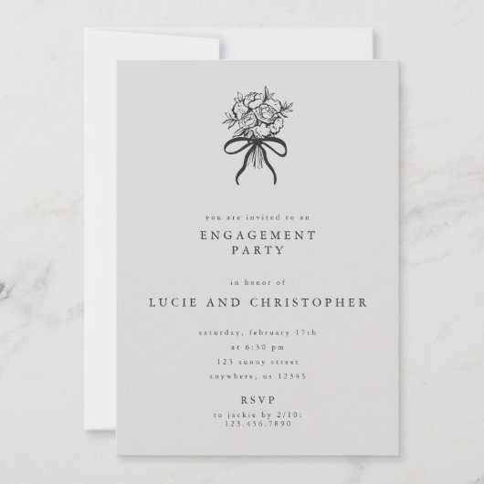 Modern Engagement Party Invitation Kaart (Voorkant)