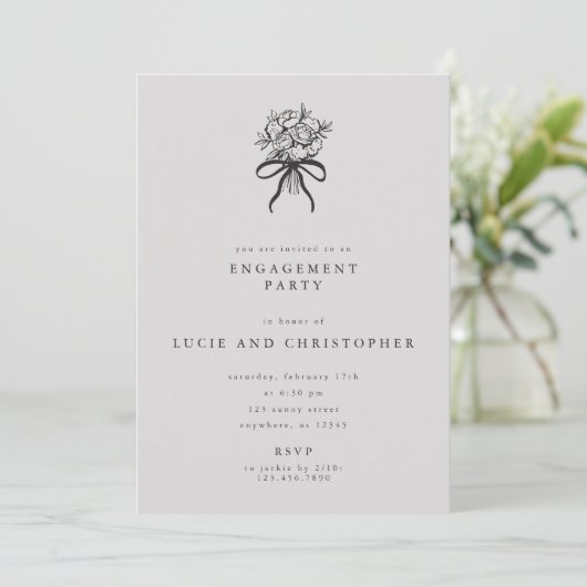 Modern Engagement Party Invitation Kaart (Staand voorkant)