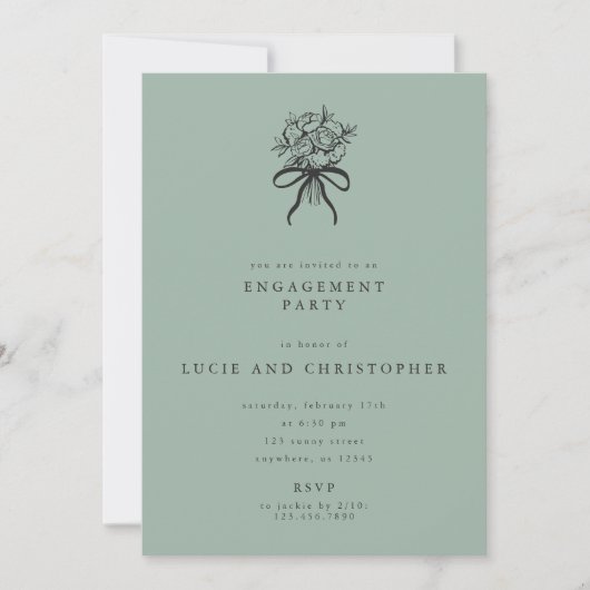 Modern Engagement Party Invitation Kaart (Voorkant)