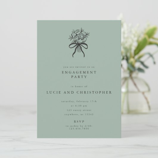 Modern Engagement Party Invitation Kaart (Staand voorkant)