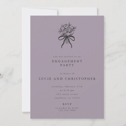 Modern Engagement Party Invitation Kaart (Voorkant)