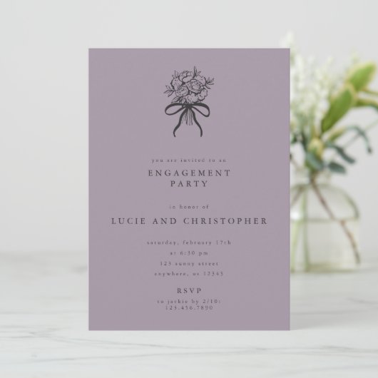 Modern Engagement Party Invitation Kaart (Staand voorkant)
