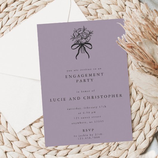 Modern Engagement Party Invitation Kaart
