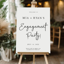 Modern Engagement Party Welkomstbord, minimalistis
