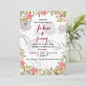 Modern Engels bruiloft uitnodiging (Staand voorkant)