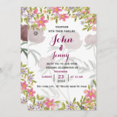 Modern Engels bruiloft uitnodiging (Voorkant / Achterkant)