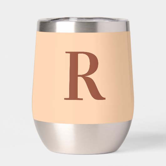 Modern enkelvoudig monogram beige (Achterkant)