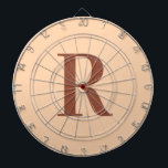 Modern enkelvoudig monogram beige bruin dartbord<br><div class="desc">Dit is een eenvoudig, modern, gepersonaliseerd monogram ontwerp. Dit stijlvolle ontwerp is in trending beige en terracotta / bruin met stijlvolle typografie. Het is perfect voor een gepersonaliseerd cadeau of ideaal als een nieuwe toevoeging aan uw speelkamer. Voeg eenvoudig uw initiaal letter door het te typen in het personaliseren van...</div>