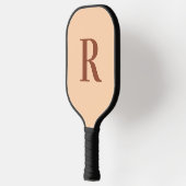 Modern enkelvoudig monogram beige bruin pickleball paddle (Links)