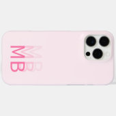 Modern enkelvoudig roze Initiaal monogram Case-Mate iPhone Case (Achterkant (horizontaal))