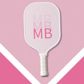 Modern enkelvoudig roze Initiaal monogram Pickleball Paddle
