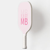 Modern enkelvoudig roze Initiaal monogram Pickleball Paddle (Links)