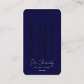 Modern ENT Otolaryngoloog Midnight Blue Visitekaartje (Voorkant)