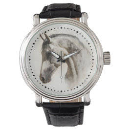 Modern Equestrian Elegant Lusitano Paard Horloge