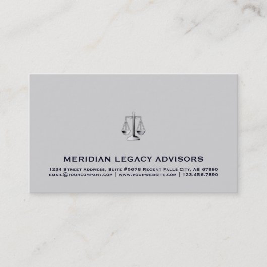 Modern Estate Planning Justice Scale Logo Visitekaartje (Voorkant)