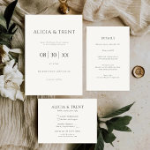 Modern Estate Wedding Invitation | Elegant Minimal Kaart