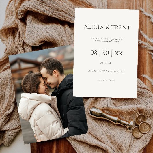 Modern Estate Wedding Invitation | Elegant Minimal Kaart