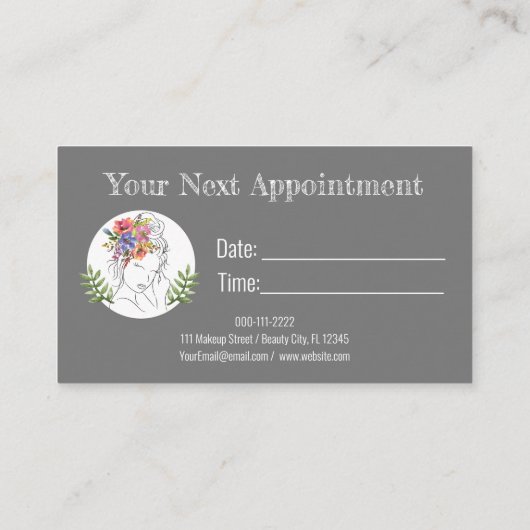 Modern Esthetician Stylist Spa Elegant Chic Floral Afsprakenkaartje (Achterkant)