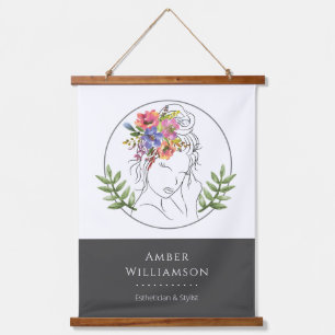 Modern Esthetician Stylist Spa Elegant Chic Floral Hangend Wandkleed