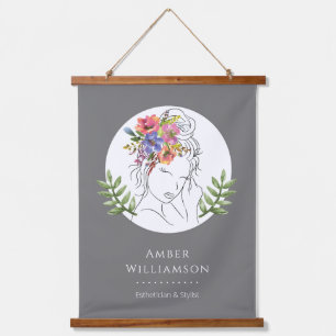 Modern Esthetician Stylist Spa Elegant Chic Floral Hangend Wandkleed