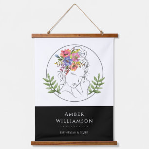 Modern Esthetician Stylist Spa Elegant Chic Floral Hangend Wandkleed