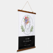 Modern Esthetician Stylist Spa Elegant Chic Floral Hangend Wandkleed (Gebogen)