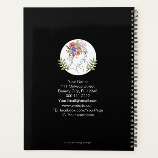 Modern Esthetician Stylist Spa Elegant Chic Floral Planner (Achterkant)