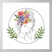 Modern Esthetician Stylist Spa Elegant Chic Floral Poster (Voorkant)