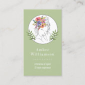 Modern Esthetician Stylist Spa Elegant Chic Floral Visitekaartje (Voorkant)