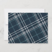 Modern  Esthetisch Donkergroen Wit Plaid Notitiekaartje (Achterkant)