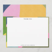 Modern esthetisch kleurrijk Abstract gepersonalise Bedankkaart (Voorkant / Achterkant)