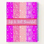 Modern esthetisch roze - kleurrijke naam monogram notitieboek (Achterkant)